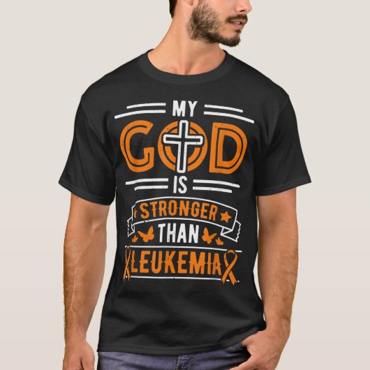 Mijn God is sterker dan Leukemie Survivor T-shirt (Voorkant)