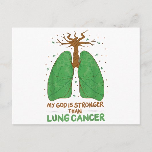 Mijn God is sterker dan longkanker Briefkaart (Voorkant)