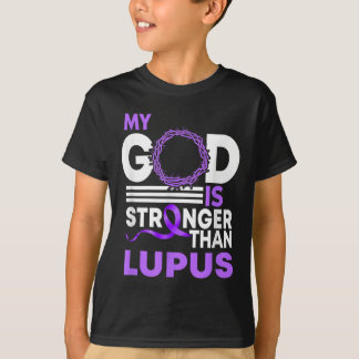 Mijn God is sterker dan Lupus Awareness Ribbon T-shirt