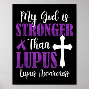 Mijn God is sterker dan Lupus Paarse lint Lupus Poster