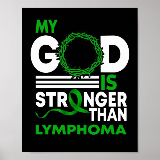 Mijn God is sterker dan Lymphoma Awareness Ribbon Poster (Voorkant)
