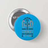 Mijn God is Sterker Dan Melanoom Overlevende Ronde Button 5,7 Cm (Voorkant /achterkant)