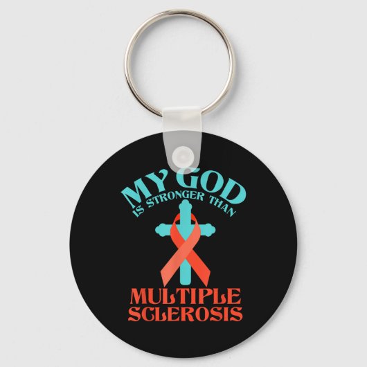 Mijn God is sterker dan MS multiple sclerose Sleutelhanger (Voorkant)