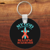 Mijn God is sterker dan MS multiple sclerose Sleutelhanger (Voorkant)