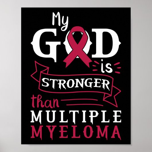 Mijn God is sterker dan multipel myeloom bewustzij Poster (Voorkant)