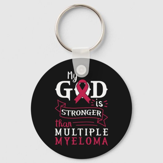 Mijn God Is Sterker Dan Multiple Myeloma Bewustzij Sleutelhanger (Voorkant)