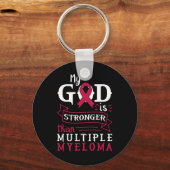 Mijn God Is Sterker Dan Multiple Myeloma Bewustzij Sleutelhanger (Voorkant)