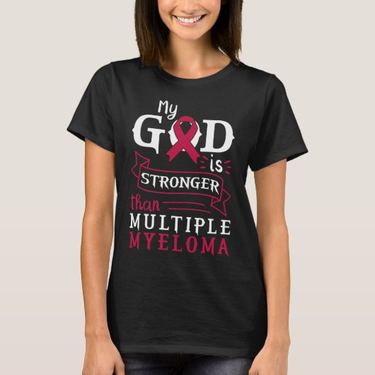 Mijn God Is Sterker Dan Multiple Myeloma Bewustzij T-shirt (Voorkant)