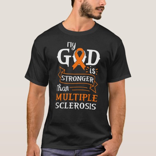 Mijn God is sterker dan multiple sclerose T-shirt (Voorkant)