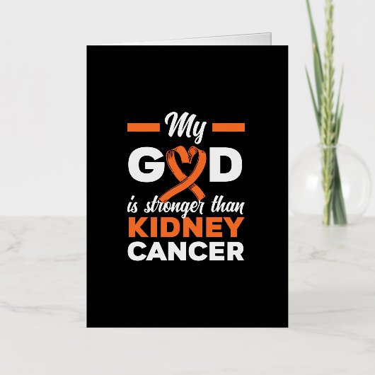 Mijn God is sterker dan nierkankerstrijder Folie Wenskaart (Voorkant)