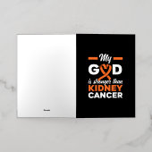 Mijn God is sterker dan nierkankerstrijder Folie Wenskaart (Buiten Laag)