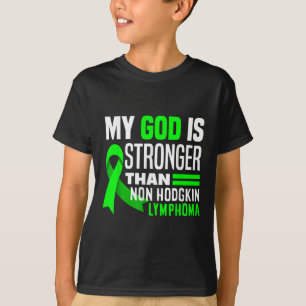 Mijn God is sterker dan non-Hodgkin lymfoom bewust T-shirt