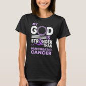 Mijn God is sterker dan pancreaskanker T-shirt (Voorkant)