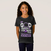 Mijn God is sterker dan pancreaskanker T-shirt (Voorkant volledig)