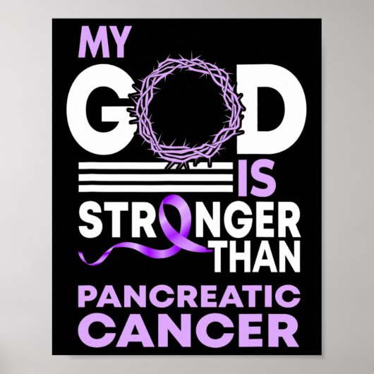Mijn God is sterker dan pancreaskankerwaarschuwing Poster (Voorkant)