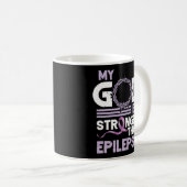 Mijn God is sterker dan pilepsy Bewustheid Lint Koffiemok (Voorkant rechts)