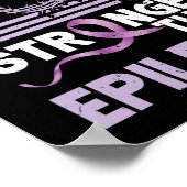 Mijn God is sterker dan pilepsy Bewustheid Lint Poster (Hoek)