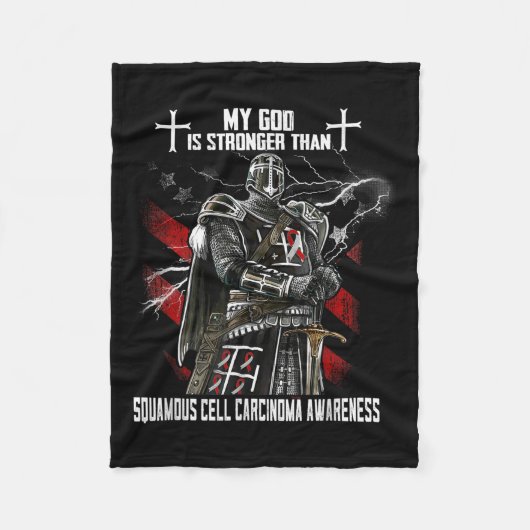 Mijn God is sterker dan plaveiselcelcarcinoom Fleece Deken (Voorkant)