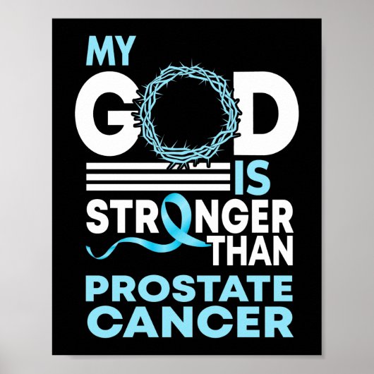 Mijn God is sterker dan prostaatkankerbewustzijn Poster (Voorkant)