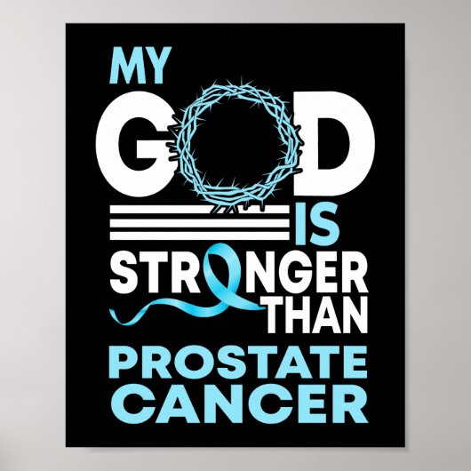 Mijn God is sterker dan prostaatkankerbewustzijn Poster (Voorkant)