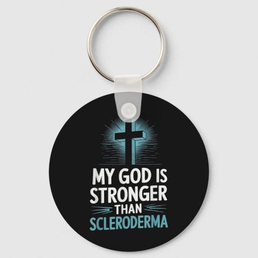 Mijn God is sterker dan sclerodermie Sleutelhanger (Voorkant)