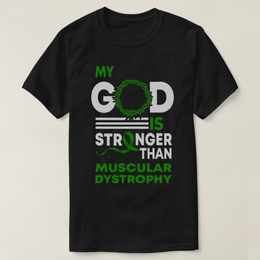 Mijn God is sterker dan spierdystrofie. T-shirt (Design voorkant)