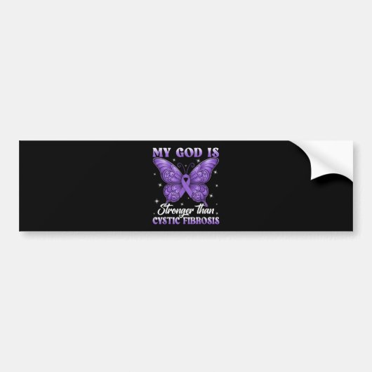 Mijn God is Sterker Dan Taaislijmziekte Bumpersticker (Voorkant)