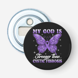 Mijn God is Sterker Dan Taaislijmziekte Button Flesopener