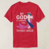 Mijn God is sterker dan Thyroid Cancer Awareness D T-shirt (Design voorkant)