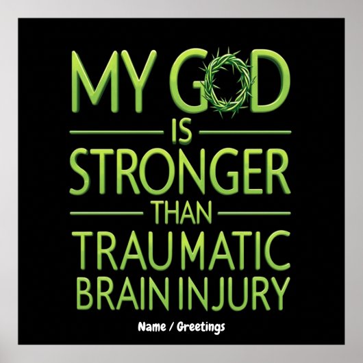 Mijn God is sterker dan traumatisch hersenletsel Poster (Voorkant)