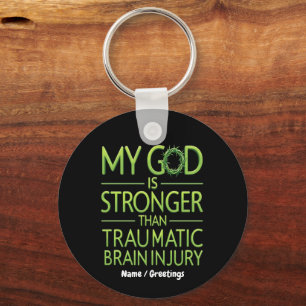 Mijn God is Sterker dan Traumatisch Hersenletsel Sleutelhanger