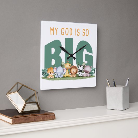 Mijn God is zo groot - Christelijke Faith Safari D Vierkante Klok (Kantoor)