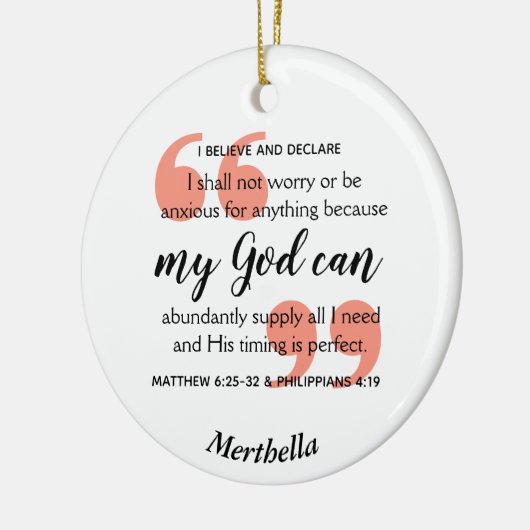 MIJN GOD KAN Christelijk bidden Keramisch Ornament (Links)