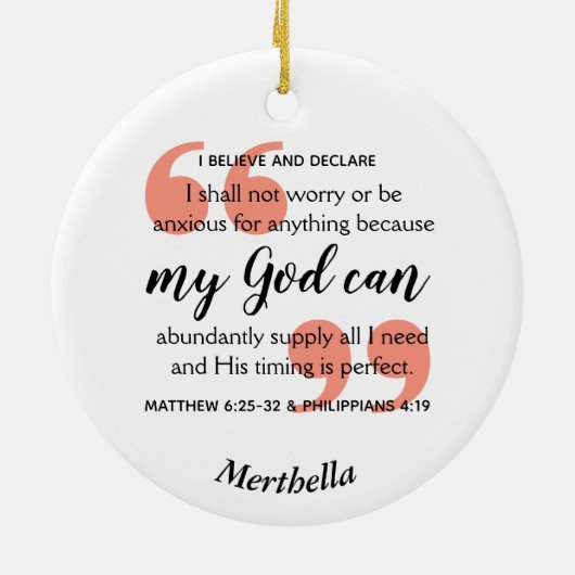 MIJN GOD KAN Christelijk bidden Keramisch Ornament (Achterkant)