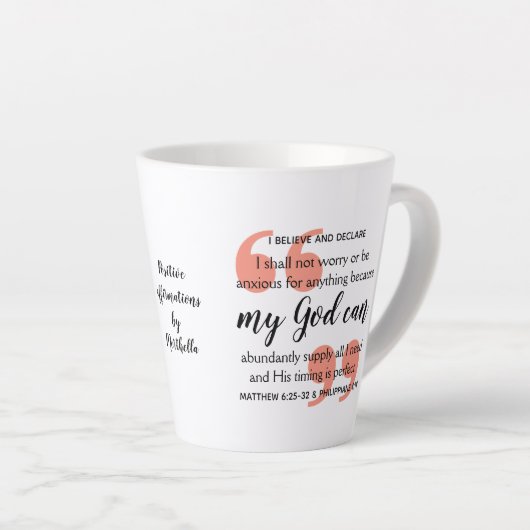 MIJN GOD KAN EEN Christelijke bevestiging Latte Mok (Rechterhoek)