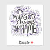 Mijn God kent mijn naam Sticker (Vel)