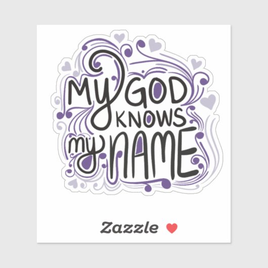 Mijn God kent mijn naam Sticker (Vel)