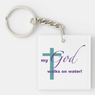 Mijn God loopt op water! Sleutelhanger
