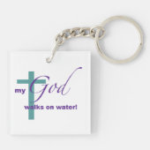Mijn God loopt op water! Sleutelhanger (Achterkant)