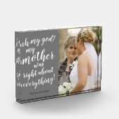 Mijn god, mijn moeder had gelijk over alles. fotoblokken (Links)