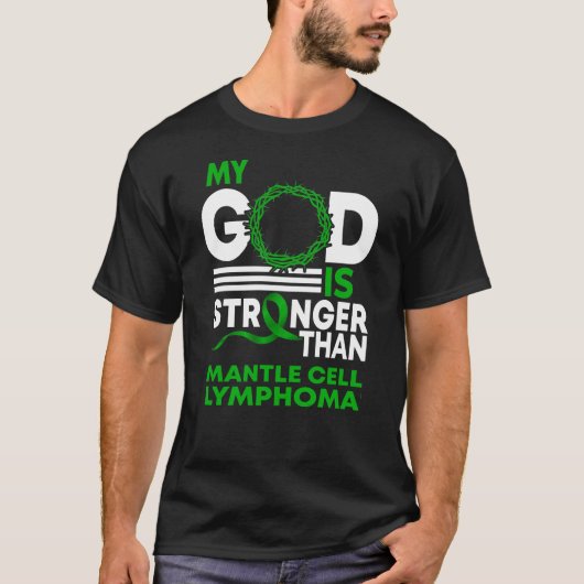 Mijn God Sterker dan Mantle Cell Lymphoma T-shirt (Voorkant)