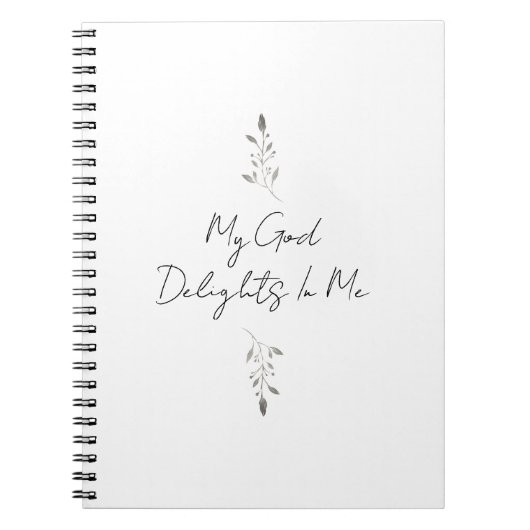 Mijn God verrukt me in Zefanja 3:17 Leaf Art Notitieboek (Voorkant)