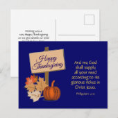 Mijn God zal leveren | Christelijke HAPPY THANKSGI Feestdagenkaart (Voorkant / Achterkant)