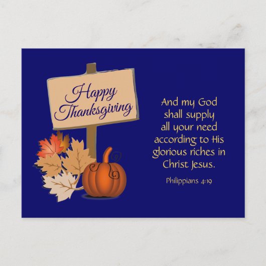 Mijn God zal leveren | Christelijke HAPPY THANKSGI Feestdagenkaart (Voorkant)