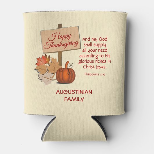 Mijn God zal leveren | HAPPY THANKSGIVING Blikjeskoeler (Voorkant)