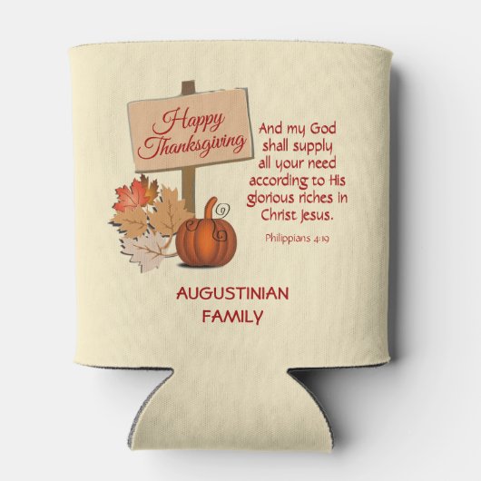 Mijn God zal leveren | HAPPY THANKSGIVING Blikjeskoeler (Achterkant)