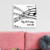 MIJN GOD ZINGT OVER MIJ CHRISTELIJK CANVAS AFDRUK (Insitu (Woonkamer))