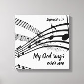 MIJN GOD ZINGT OVER MIJ CHRISTELIJK CANVAS AFDRUK (Voorkant)