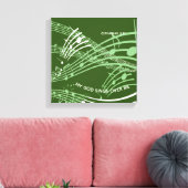 Mijn God Zingt Over Mij Zefanja 3:17 Groene Muziek Canvas Afdruk (Insitu (Woonkamer))