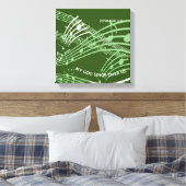 Mijn God Zingt Over Mij Zefanja 3:17 Groene Muziek Canvas Afdruk (Insitu (Slaapkamer))